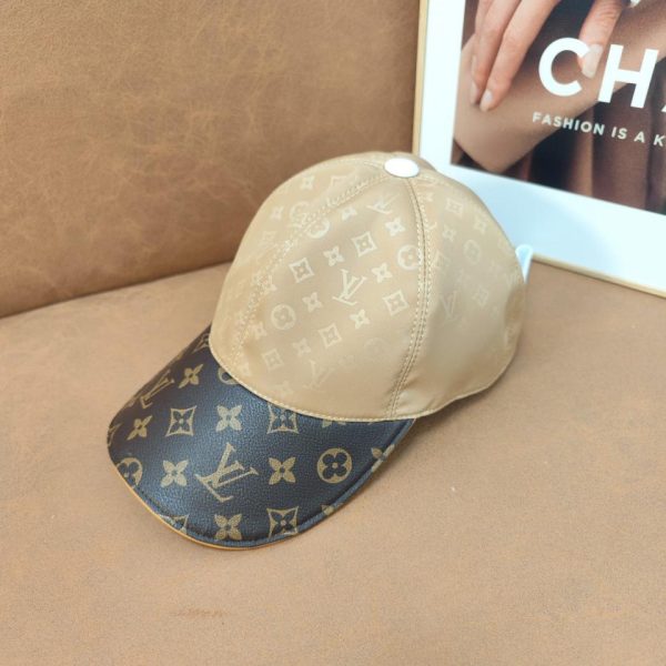 designer,replica,clothing,fake,1:1,lv,luxury,high quality Louis Vuitton patchwork leather baseball cap