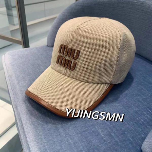 designer,replica,clothing,fake,1:1,lv,luxury,high quality MiuMiu24ss new canvas baseball cap