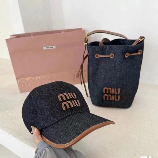 designer,replica,clothing,fake,1:1,lv,luxury,high quality Miumiu new denim baseball cap