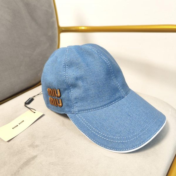 designer,replica,clothing,fake,1:1,lv,luxury,high quality Miumiu denim high version baseball cap new style