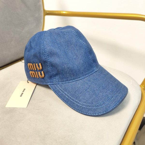 designer,replica,clothing,fake,1:1,lv,luxury,high quality Miumiu denim high version baseball cap new style