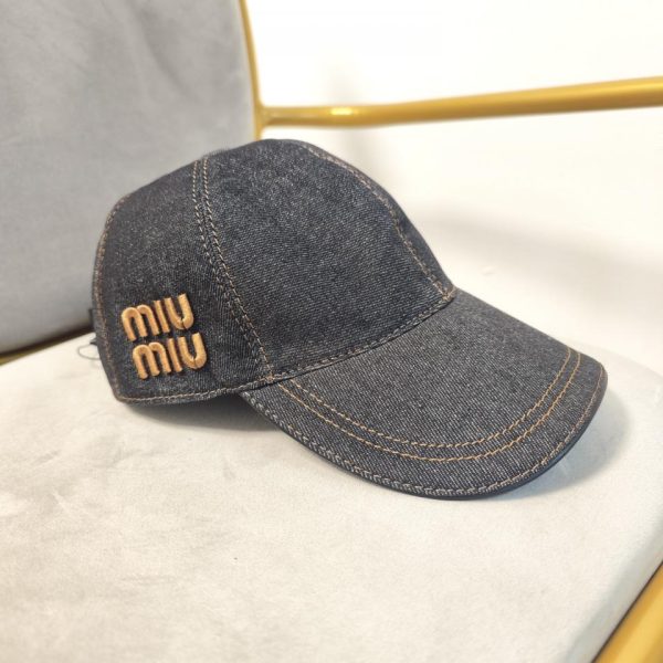 designer,replica,clothing,fake,1:1,lv,luxury,high quality Miumiu denim high version baseball cap new style