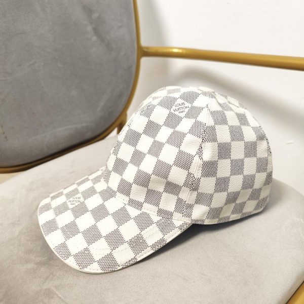 designer,replica,clothing,fake,1:1,lv,luxury,high quality Louis Vuitton Checkered High Version Baseball Cap