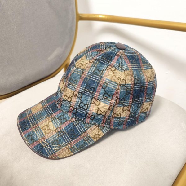 designer,replica,clothing,fake,1:1,lv,luxury,high quality GUCCI plaid high version checkered baseball cap