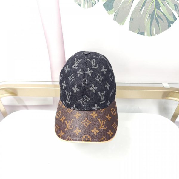 designer,replica,clothing,fake,1:1,lv,luxury,high quality Louis Vuitton black and floral leather baseball cap