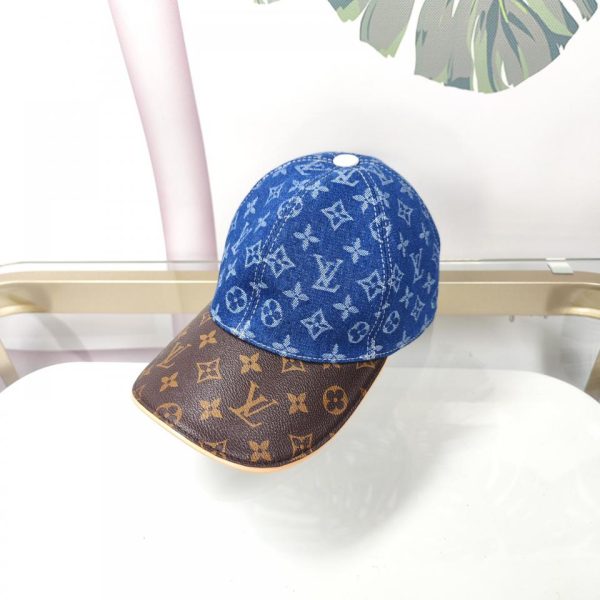 designer,replica,clothing,fake,1:1,lv,luxury,high quality Louis Vuitton dark blue floral leather baseball cap