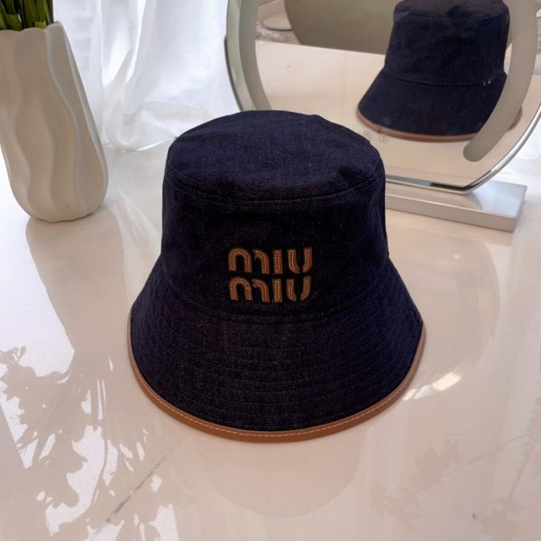 designer,replica,clothing,fake,1:1,lv,luxury,high quality MiuMiu new canvas bucket hat
