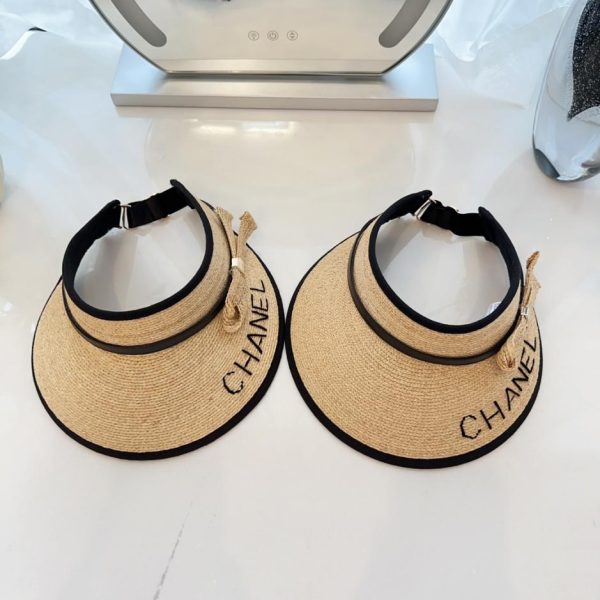 designer,replica,clothing,fake,1:1,lv,luxury,high quality CHANEL summer raffia empty top hat
