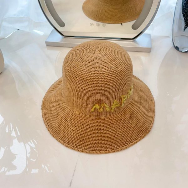 designer,replica,clothing,fake,1:1,lv,luxury,high quality marni new gold silk straw fisherman hat