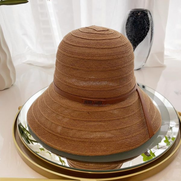 designer,replica,clothing,fake,1:1,lv,luxury,high quality MiuMiu oversized Hepburn style elegant basin hat