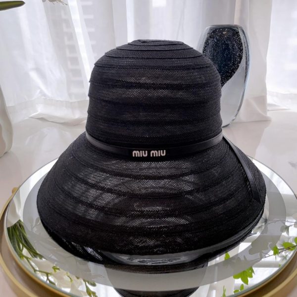 designer,replica,clothing,fake,1:1,lv,luxury,high quality MiuMiu oversized Hepburn style elegant basin hat