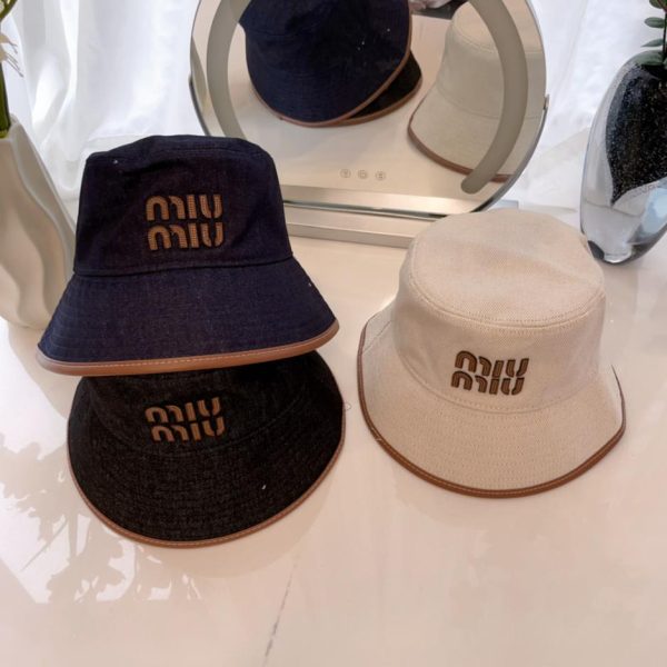 designer,replica,clothing,fake,1:1,lv,luxury,high quality MiuMiu new canvas bucket hat
