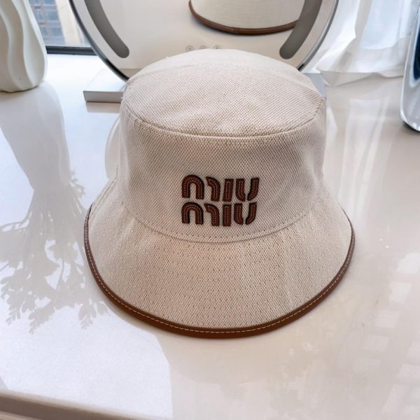 designer,replica,clothing,fake,1:1,lv,luxury,high quality MiuMiu new canvas bucket hat
