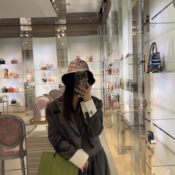 designer,replica,clothing,fake,1:1,lv,luxury,high quality Dior classic double-sided embroidery popular bucket hat
