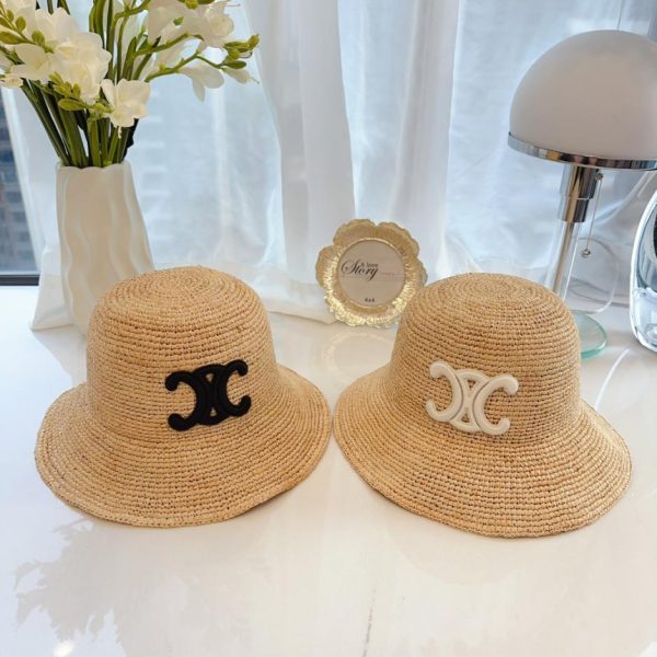 designer,replica,clothing,fake,1:1,lv,luxury,high quality Celine new Arc de Triomphe woven straw hat