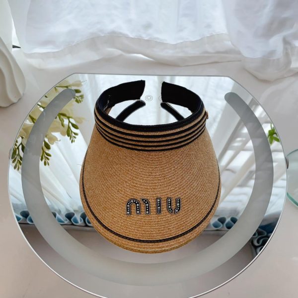 designer,replica,clothing,fake,1:1,lv,luxury,high quality MiuMiu braided hair clip empty top hat