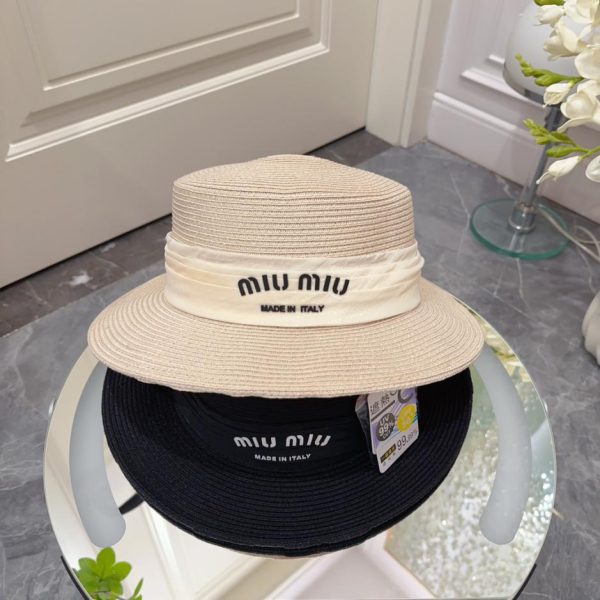 designer,replica,clothing,fake,1:1,lv,luxury,high quality MiuMiu new 24 summer flat top hat