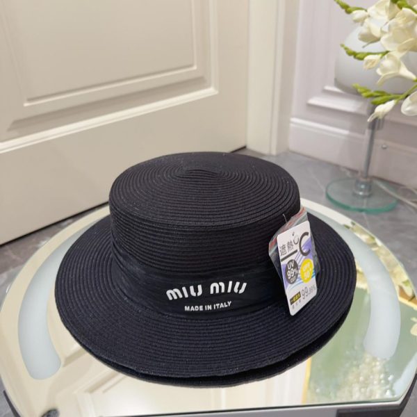 designer,replica,clothing,fake,1:1,lv,luxury,high quality MiuMiu new 24 summer flat top hat