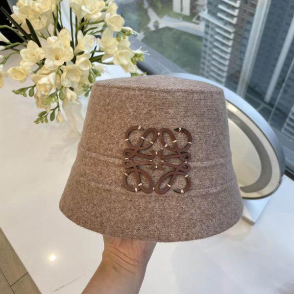 designer,replica,clothing,fake,1:1,lv,luxury,high quality Loewe new autumn and winter wool bucket hat flat top soft fur bucket hat