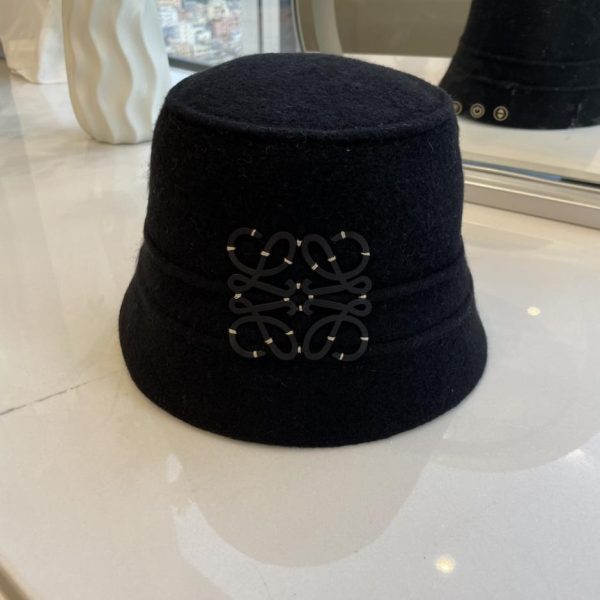 designer,replica,clothing,fake,1:1,lv,luxury,high quality Loewe new autumn and winter wool bucket hat flat top soft fur bucket hat