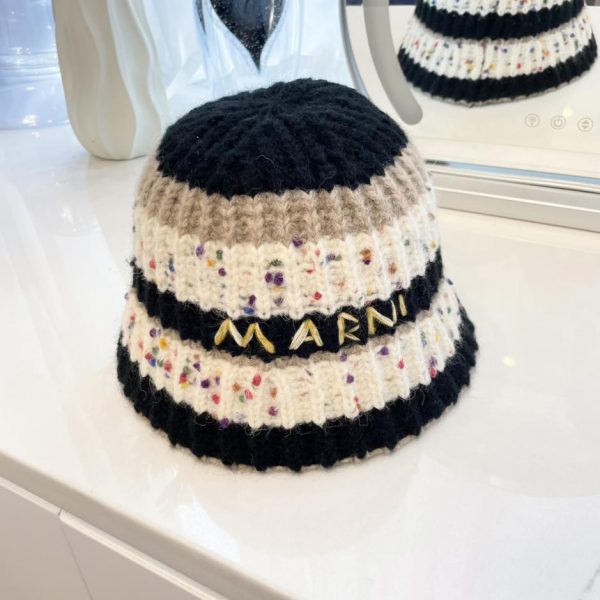 designer,replica,clothing,fake,1:1,lv,luxury,high quality MARNI new mixed color striped knitted bucket hat