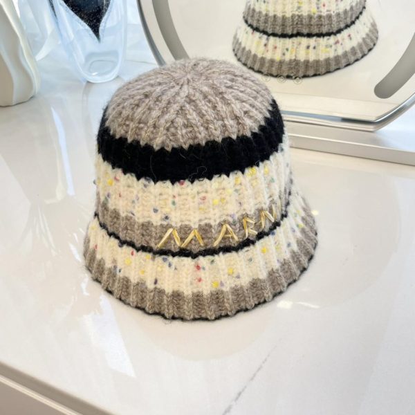 designer,replica,clothing,fake,1:1,lv,luxury,high quality MARNI new mixed color striped knitted bucket hat