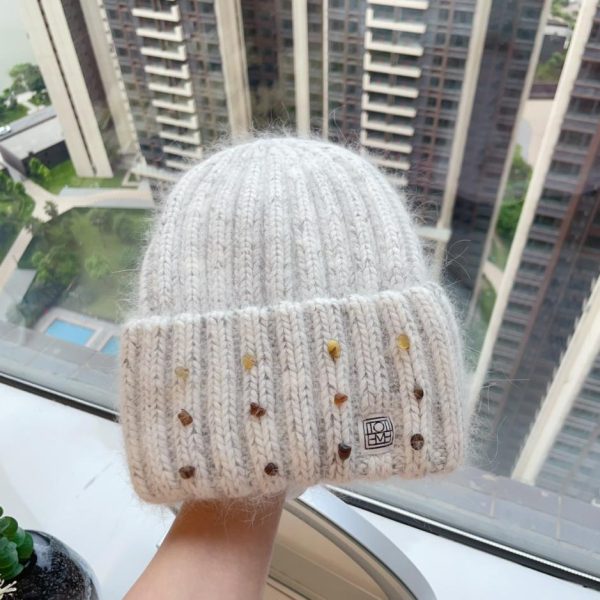 designer,replica,clothing,fake,1:1,lv,luxury,high quality Toteme new autumn and winter mixed color rabbit fur knitted hat