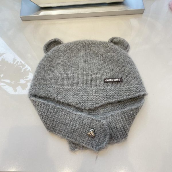 designer,replica,clothing,fake,1:1,lv,luxury,high quality Margiela mm6 autumn and winter bear ears scarf knitted hat