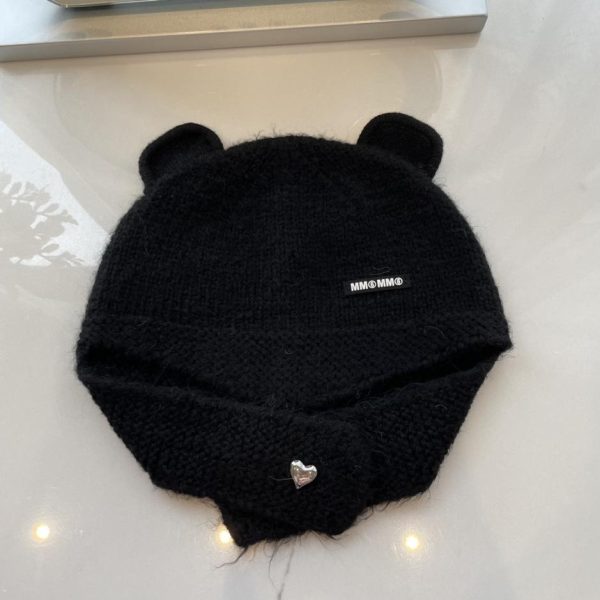 designer,replica,clothing,fake,1:1,lv,luxury,high quality Margiela mm6 autumn and winter bear ears scarf knitted hat