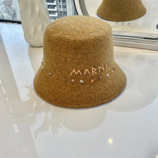 designer,replica,clothing,fake,1:1,lv,luxury,high quality Marni new autumn and winter wool bucket hat 100% wool