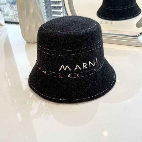 designer,replica,clothing,fake,1:1,lv,luxury,high quality Marni new autumn and winter wool bucket hat 100% wool