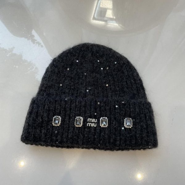 designer,replica,clothing,fake,1:1,lv,luxury,high quality MiuMiu new bright color loose knitted hat
