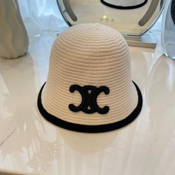 designer,replica,clothing,fake,1:1,lv,luxury,high quality CELINE new chenille striped bucket hat