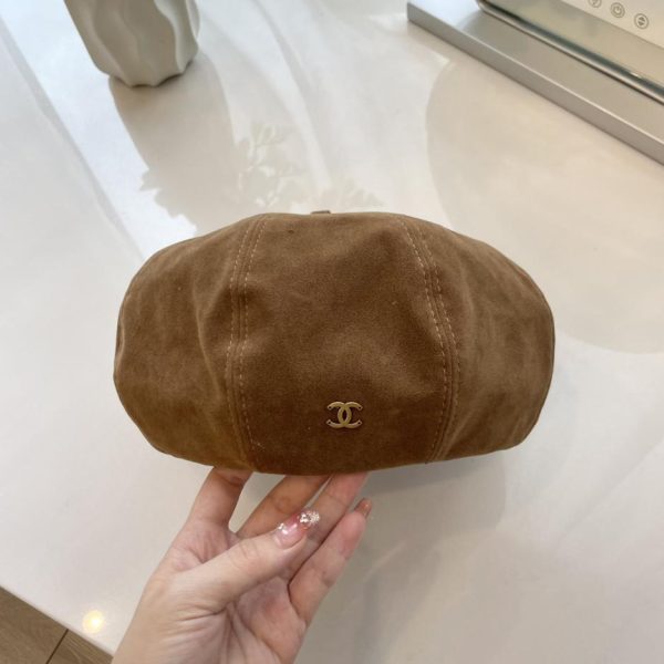 designer,replica,clothing,fake,1:1,lv,luxury,high quality Chanel new autumn and winter suede pumpkin beret