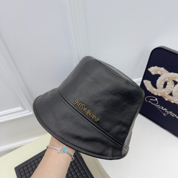 designer,replica,clothing,fake,1:1,lv,luxury,high quality YSL classic high-end leather hat