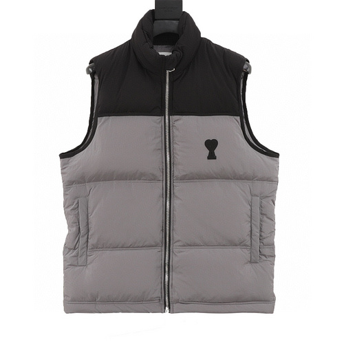 designer,replica,clothing,fake,1:1,lv,luxury,high quality AMI color block down vest (540A)