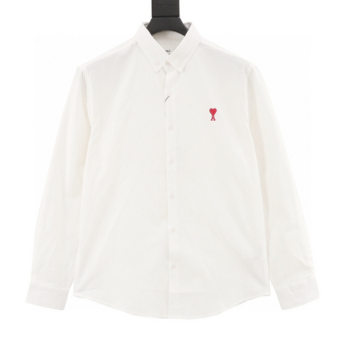 designer,replica,clothing,fake,1:1,lv,luxury,high quality Ami small logo embroidered striped short-sleeved shirt (FFB1)