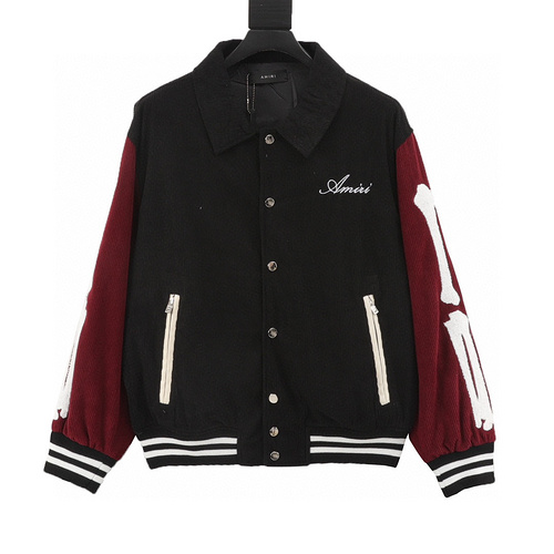 designer,replica,clothing,fake,1:1,lv,luxury,high quality Amiri skull embroidered baseball jacket (2241)