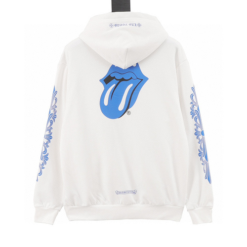 designer,replica,clothing,fake,1:1,lv,luxury,high quality Chrome Hearts x RollingStone Chrome Hearts Joint Rolling Stone Big Tongue Las Vegas Limited Hooded Sweatshirt (7CED)