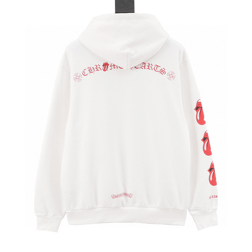 designer,replica,clothing,fake,1:1,lv,luxury,high quality Chrome Hearts x RollingStone Chrome Hearts Joint Rolling Stone Big Tongue Las Vegas Limited Hooded Sweatshirt (A099)
