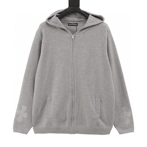 designer,replica,clothing,fake,1:1,lv,luxury,high quality Chrome Hearts knitted sweater hooded jacket (91FC)