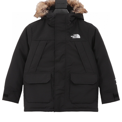 designer,replica,clothing,fake,1:1,lv,luxury,high quality  THE NORTH FACE brand logo embroidered hooded fur collar zipper down jacket (8FA1)