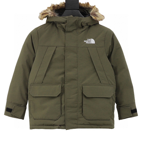 designer,replica,clothing,fake,1:1,lv,luxury,high quality  THE NORTH FACE brand logo embroidered hooded fur collar zipper down jacket (C32C)