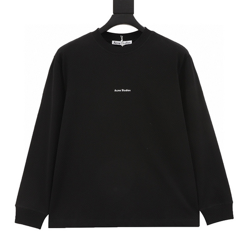 designer,replica,clothing,fake,1:1,lv,luxury,high quality Acne Studios 2024 small letter logo print solid color long-sleeved T-shirt on chest (1575)
