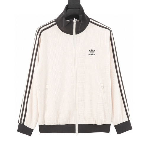 designer,replica,clothing,fake,1:1,lv,luxury,high quality Adidas originals American retro series clover logo embroidered side stripes retro sports stand collar jacket (BB24)
