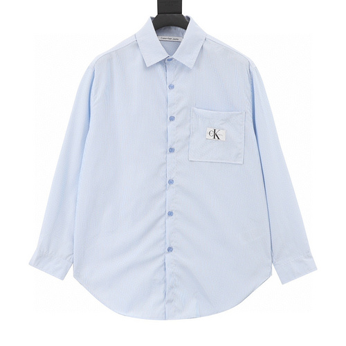 designer,replica,clothing,fake,1:1,lv,luxury,high quality CK pocket CK label long-sleeved shirt-women (98F5)