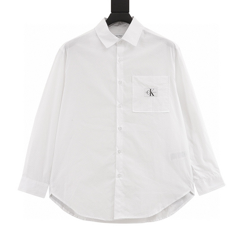 designer,replica,clothing,fake,1:1,lv,luxury,high quality CK pocket CK label long-sleeved shirt-women (A16C)