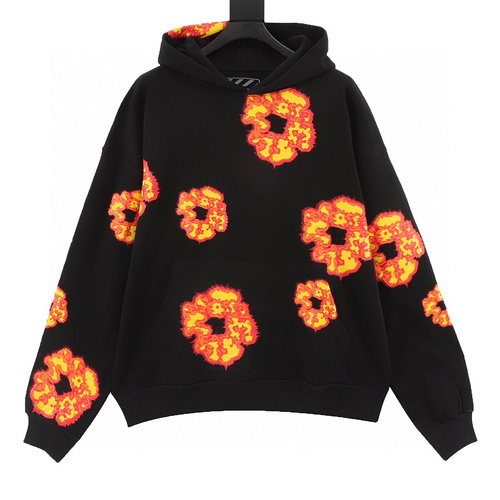 designer,replica,clothing,fake,1:1,lv,luxury,high quality DENIM TEARS 24FW flame cotton print hooded sweatshirt (B9ED)