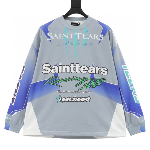 designer,replica,clothing,fake,1:1,lv,luxury,high quality Saint michael tears all-over printed long-sleeved vintage autumn and winter T-shirt (4E08)