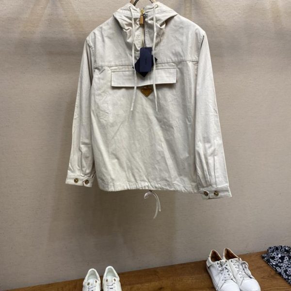 designer,replica,clothing,fake,1:1,lv,luxury,high quality Prada half-zip hooded jacket